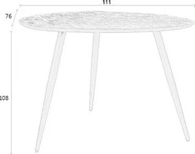 Кръгла трапезна маса от масивно тиково дърво 76x111 cm Webster – White Label