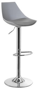 Сиви бар столове в комплект от 2 бр. с регулируема височина от имитация на кожа (височина на седалката 56,5 cm) – Casa Selección