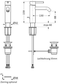 Кран за умивалник Herzbach Deep Medium