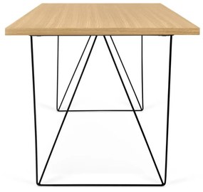 Работно бюро в декор от дъбово дърво с черни крака , 140 x 75 cm Flow - TemaHome