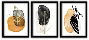 Комплект от 3 картини в черна рамка Elegant, 35 x 45 cm - Vavien Artwork