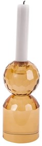 Бежов и жълт стъклен свещник Crystal Art - PT LIVING