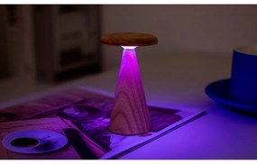 LED настолна лампа в естествен цвят с дървен абажур (височина 14 cm) Sylva – Gingko