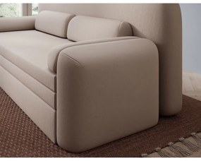 Бежов кадифен разтегателен диван с място за съхранение 236 cm Elioss – ELTAP