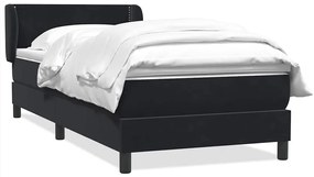 3317429 vidaXL Боксспринг легло с матрак, черно, 90x210 см, кадифе