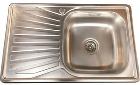 Кухненска мивка ICK 8050 PF L TAMPICO, алпака, дясна, със сифон, 80x50см