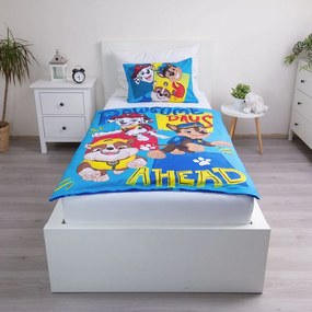 Синьо памучно детско спално бельо за детско креватче 100x135 cm Paw Patrol "Pawsome days ahead" – Jerry Fabrics
