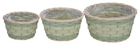 Комплект от 3 светлозелени саксии Natur L - Ego Dekor