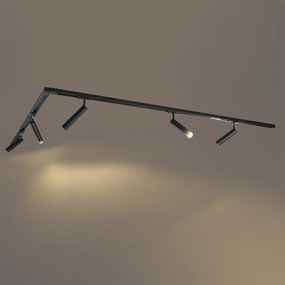 Модерна релсова система за осветление с 5 черни прожектора 1-фазов - Iconic Ivy