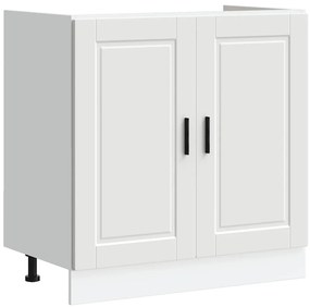 853927 vidaXL Шкаф за мивка, Porto, бял, 80x46x81,5 см, инженерно дърво