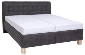 Тапицирано легло с матрак и пространство за съхранение VIOLET 160x200 см тъмносив