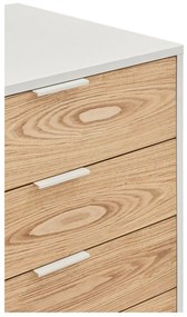 Бял/естествен нисък скрин от декор от дъб 159x80 cm Sierra – Teulat