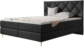 Облечено легло Letra-Тъмно сиво-140 x 200