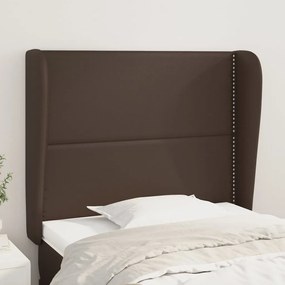 3117897 vidaXL Горна табла с уши, кафява, 93x23x118/128 см, изкуствена кожа