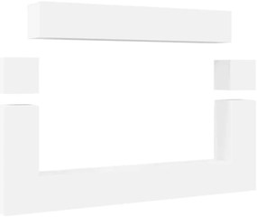 3078725 vidaXL Комплект ТВ шкафове от 8 части инженерно дърво Бял гланц