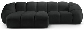 Черен ъглов диван (ляв ъгъл) Diana – Micadoni