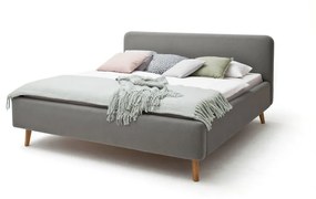 Сиво двойно легло с решетка и място за съхранение , 160 x 200 cm Mattis - Meise Möbel