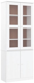 353950 vidaXL Шкаф витрина ALTA, бял, 77x35x186,5 см, бор масив