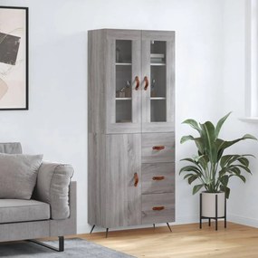 Sonata H Висок шкаф, сив сонома, 69,5x34x180 см, инженерно дърво