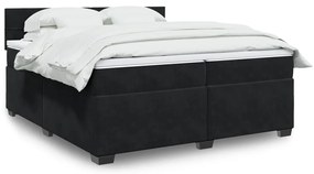 3288704 vidaXL Боксспринг легло с матрак, черно, 200x200 см, кадифе