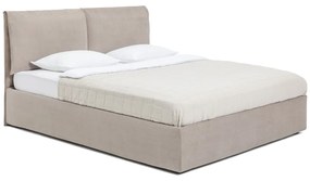 Двойно тапицирано кафяво-сиво легло с място за съхранение и включена подматрачна рамка 180x200 cm Thessa Pillow – Bonami Selection