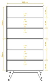 Дъбова етажерка за книги 100x200 cm Retro - The Beds