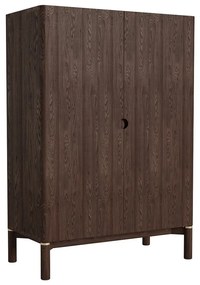Тъмнокафяво шкафче от декор от дъб 90x130 cm Arun – Unique Furniture