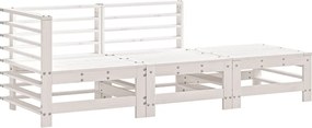 825647 vidaXL Градински лаундж комплект, 3 части, бял, бор масив