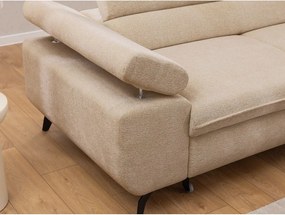 Бежов шенилов ъглов диван (десен ъгъл L форма) Marbeya – Ropez