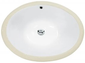 Мивка за баня ICC 5642, монтаж под плот, порцелан, бял, 56x42x18см