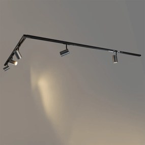 Модерна релсова система за осветление с 5 прожектора цвят оръжейно сиво 1-фазов - Iconic Jeana