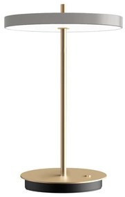 Светлосива LED затъмняваща се настолна лампа с метален абажур (височина 31 cm) Asteria Move – UMAGE