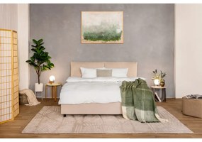 Бежово тапицирано двойно легло с място за съхранение и включена подматрачна рамка 160x200 cm Myra Pillow – Bonami Selection