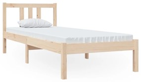 814844 vidaXL Рамка за легло, масивно дърво, 75x190 см, Small Single