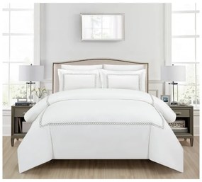 Бяло единично спално бельо от памучен сатен с включен долен чаршаф/6 части 140x200 cm Whispered Serenity – Mila Home Luxury