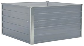47022 vidaXL Повдигната леха, 100x100x45 см, поцинкована стомана, сива