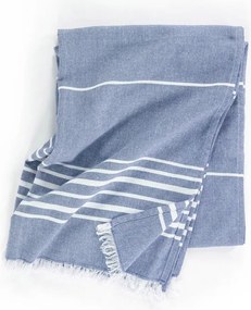 Синьо памучно одеяло 150x200 cm Solene – Tiseco Home Studio