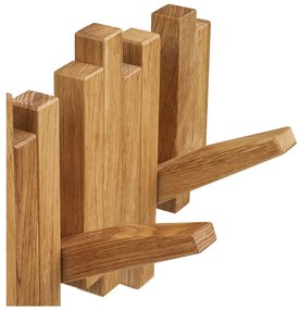 Стенна закачалка от масивен дъб в естествен цвят 3 cm Caltra – House Nordic