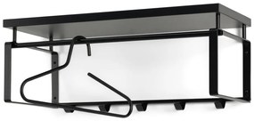 Черна метална стенна закачалка с рафт 70 cm Rex – Spinder Design