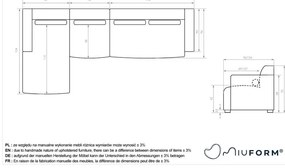 Сив ъглов диван (ляв ъгъл) Flex Felix – Miuform