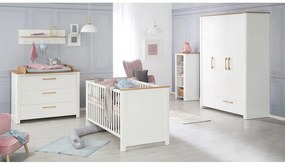 Детска закачалка за стена в дъбов декор в бял и естествен цвят Ava - Roba