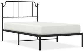 373882 vidaXL Метална рамка за легло с горна табла, черна, 100x200 см