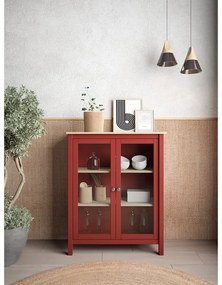 Червен/естествен шкаф от борова дървесина 90x110 cm Misti - Marckeric