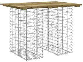 834367 vidaXL Градинска маса, дизайн на габион, 100x70x72 см, импрегнирана дървесина, бор