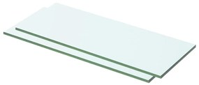 3051558 vidaXL Рафтове, 2 бр, панели прозрачно стъкло, 50x15 см