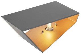 Дизайнерска стенна лампа сива с меден интериор - Fold