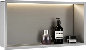 Вграден рафт за баня  LED 30x60 steel brush