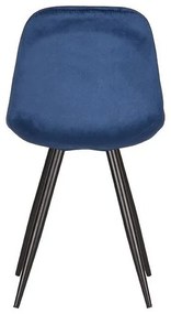 Тъмносини кадифени столове за хранене в комплект от 2 броя Capri - LABEL51