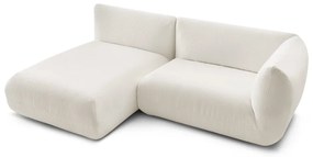 Ъглов диван от бял велур (ляв ъгъл) Lecomte - Bobochic Paris