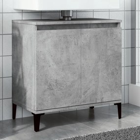 857116 vidaXL Шкаф за мивка, бетонно сиво, 58x33x60 см, инженерно дърво